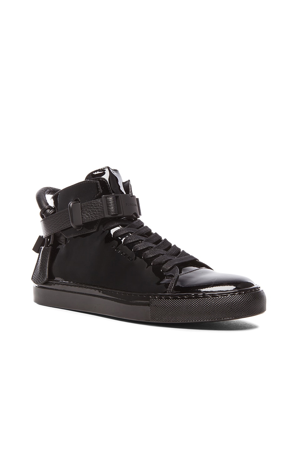 Image 1 of Buscemi 100MM Patent Leather High Tops in Black