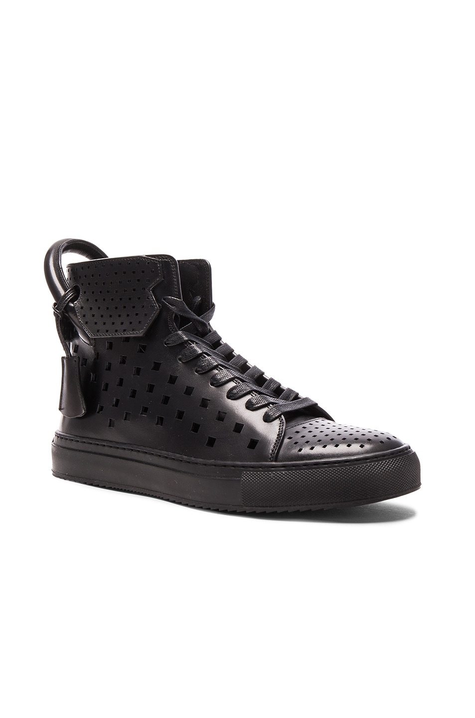Image 1 of Buscemi 125MM Leather Holes Sneakers in Black