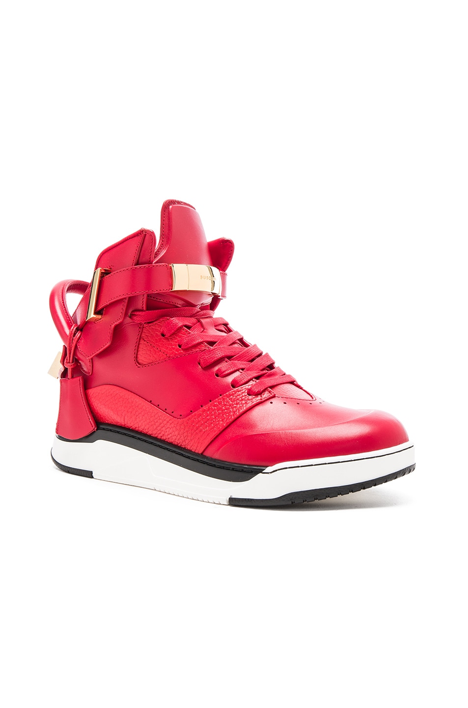 Image 1 of Buscemi B Court Leather Sneakers in Red