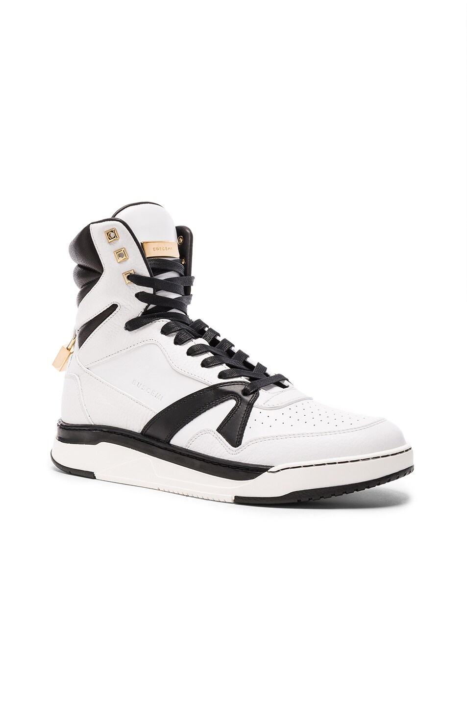 Image 1 of Buscemi 150MM Leather Sneakers in White & Black
