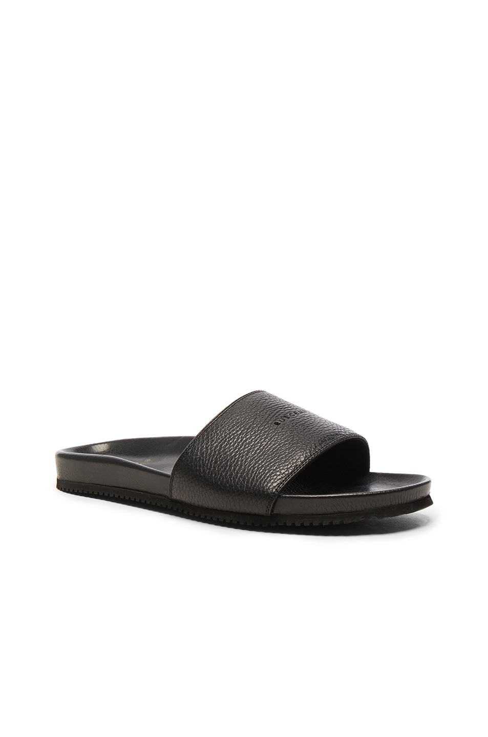 Image 1 of Buscemi Leather Classic Slide Sandals in Black