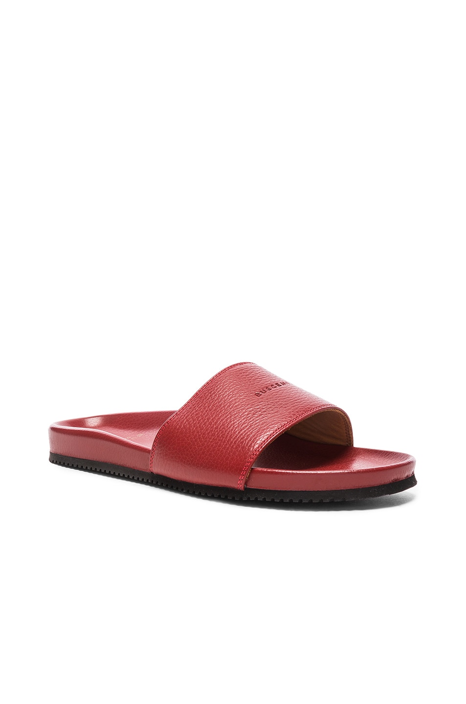 Image 1 of Buscemi Classic Leather Slide Sandals in Red
