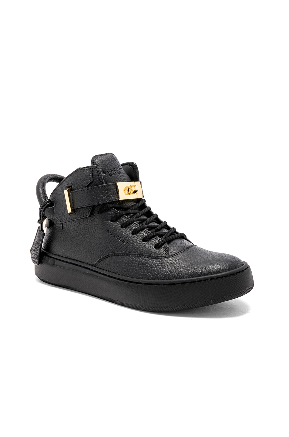Buscemi 100MM Leather Mid Alce Sneakers in Black | FWRD
