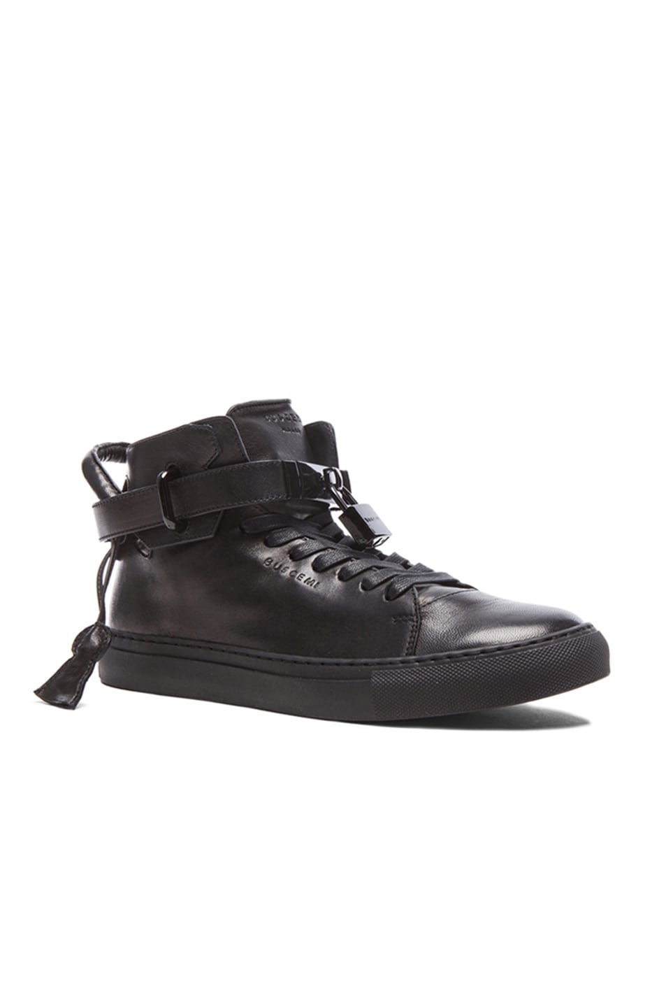 Image 1 of Buscemi 100MM Calfskin Leather Tonals in Black