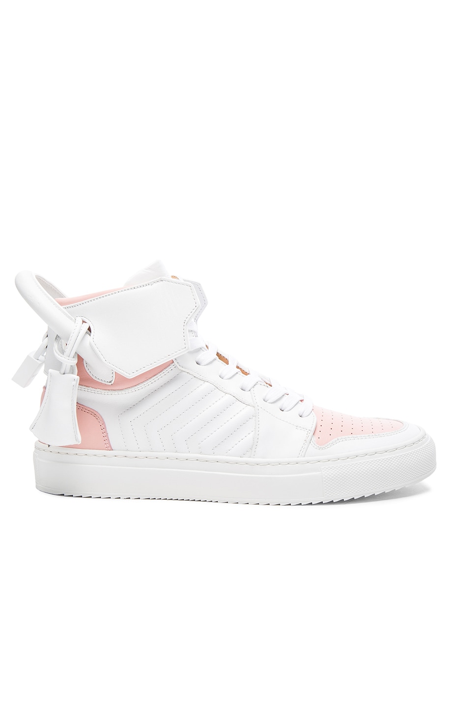 Image 1 of Buscemi 110MM Leather Sneakers in White & Rose