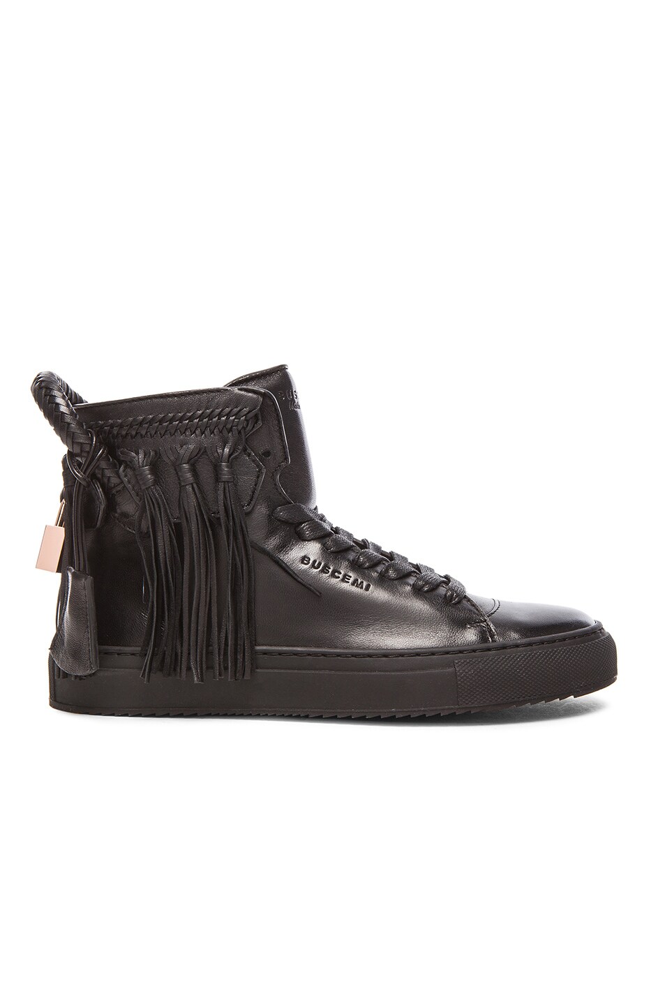 Image 1 of Buscemi 125MM Leather Fringe in Black