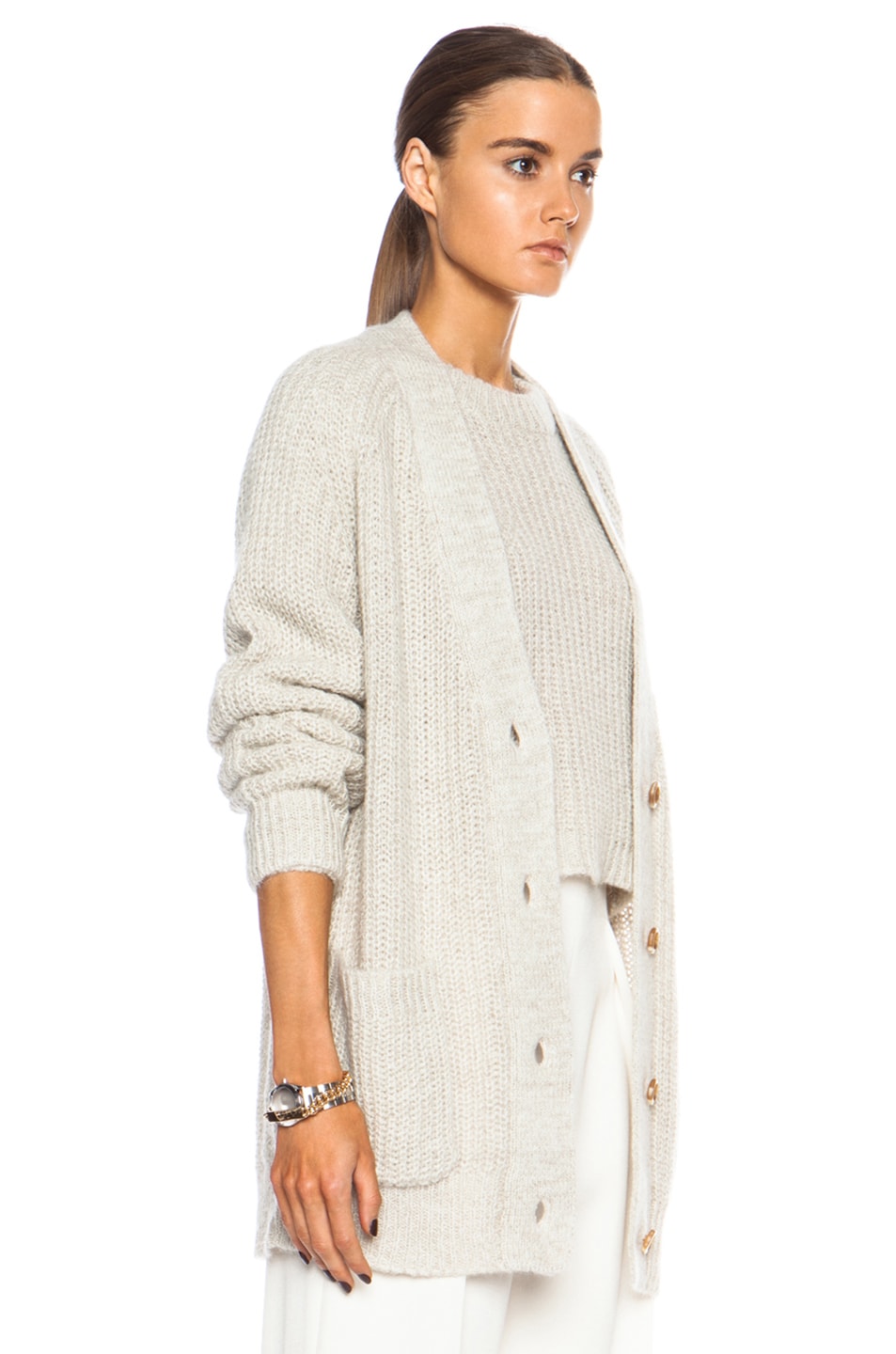 By Malene Birger Atrata Linen-Blend Cardigan in Beige Melange | FWRD