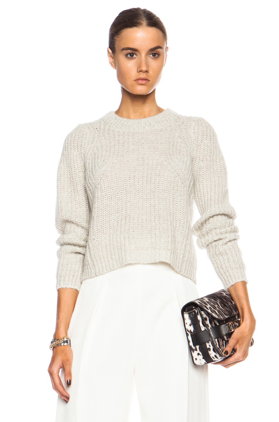 Image 1 of By Malene Birger Tentao Linen-Blend Sweater in Beige Melange