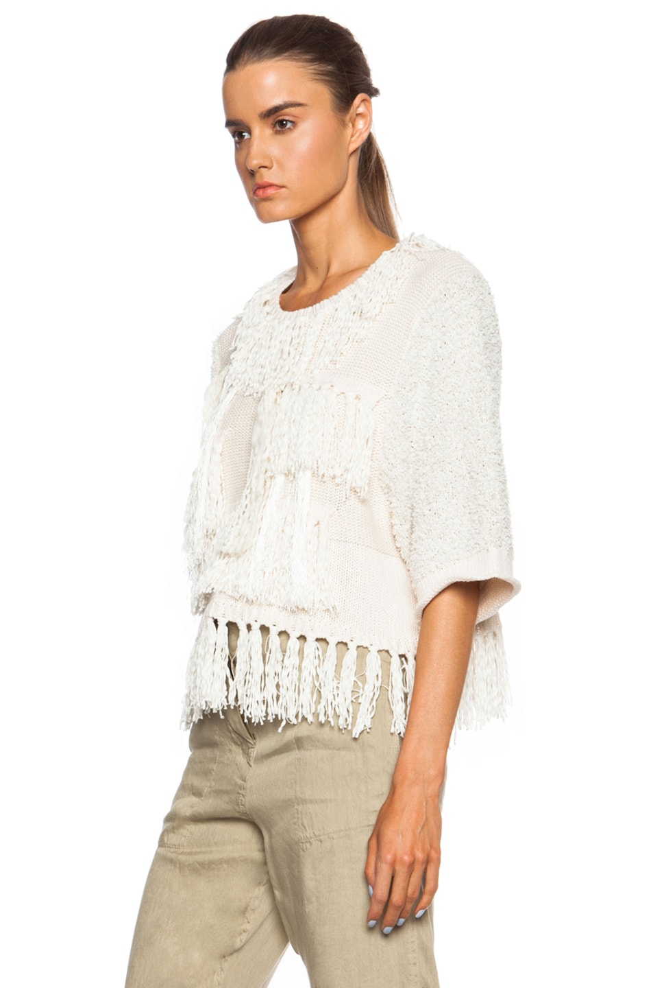 By Malene Birger Josta Linen-Blend Sweater in Cream | FWRD