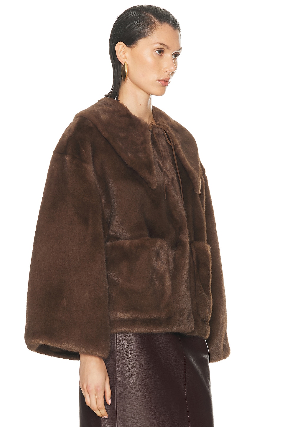 By Malene Birger Jacquie Fake Fur Jacket In Brown