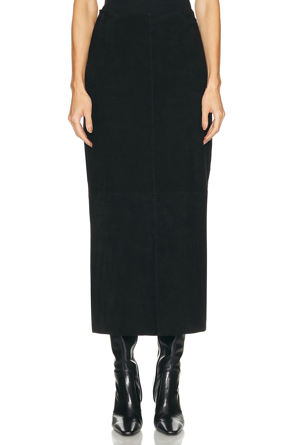 Image 1 of By Malene Birger Palomie Suede Skirt in Black