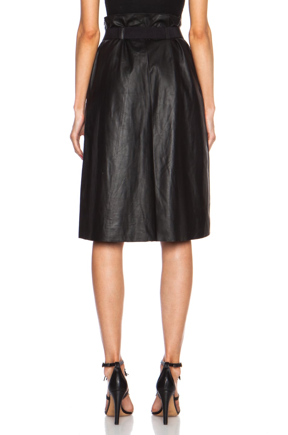 By Malene Birger Lollu Leather Skirt in Black | FWRD