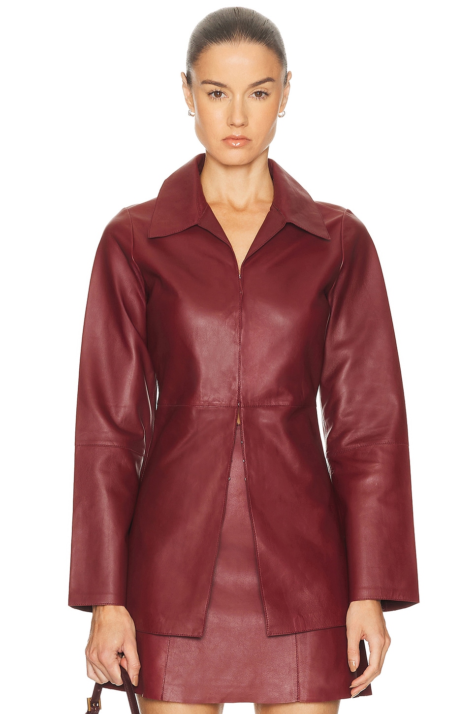 Image 1 of By Malene Birger Alleys Shirt in Cabernet