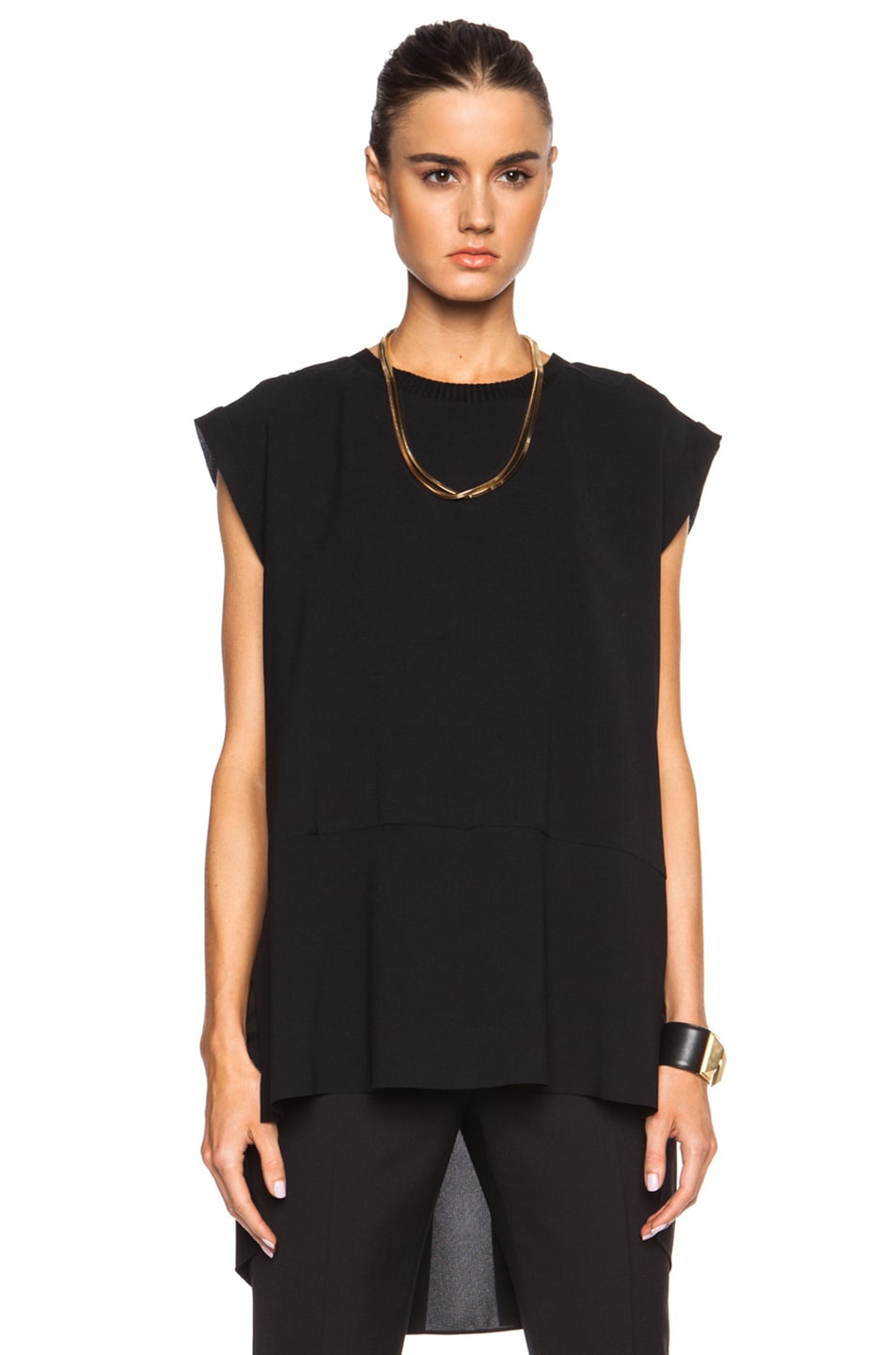 Image 1 of By Malene Birger Annomi Poly Top in Black