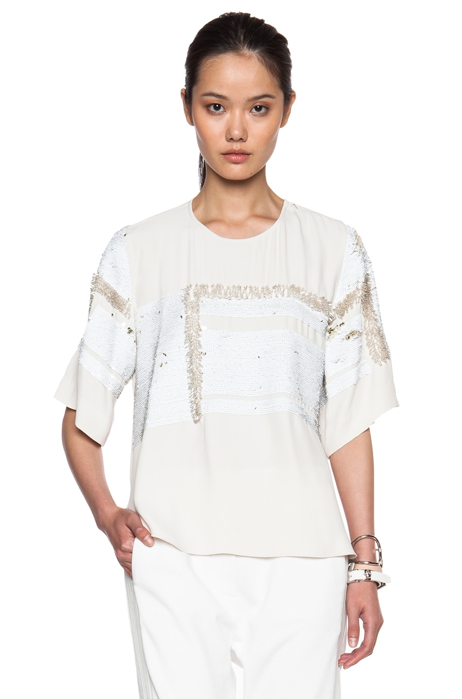 Image 1 of By Malene Birger Anitalis Top in Cream