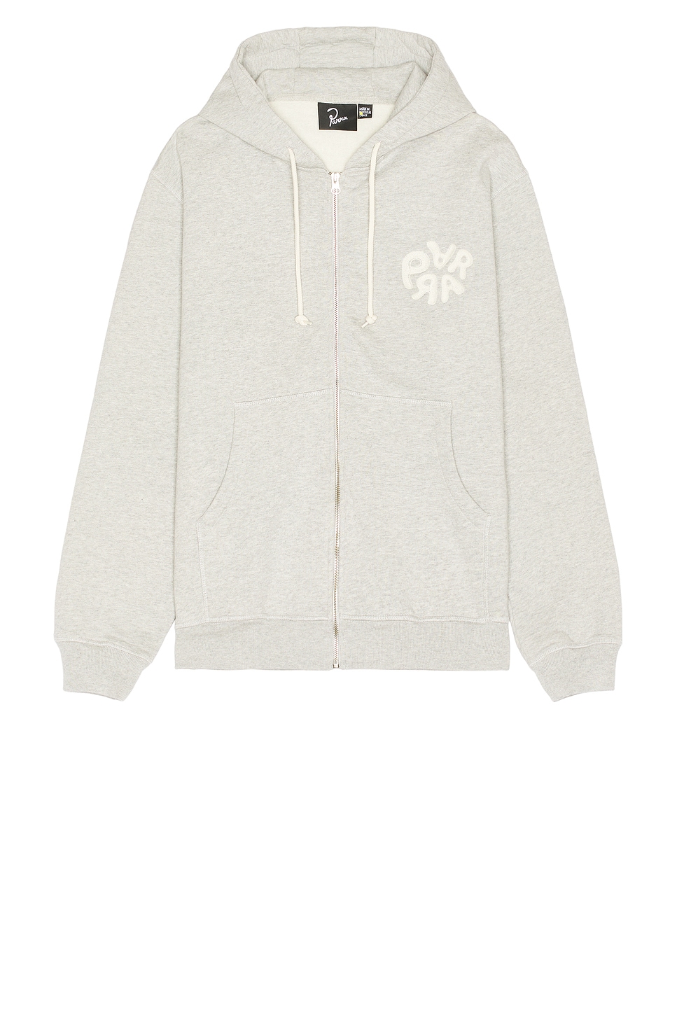 Shop By Parra 1976 Logo Zip Hooded Sweatshirt In Heather Grey