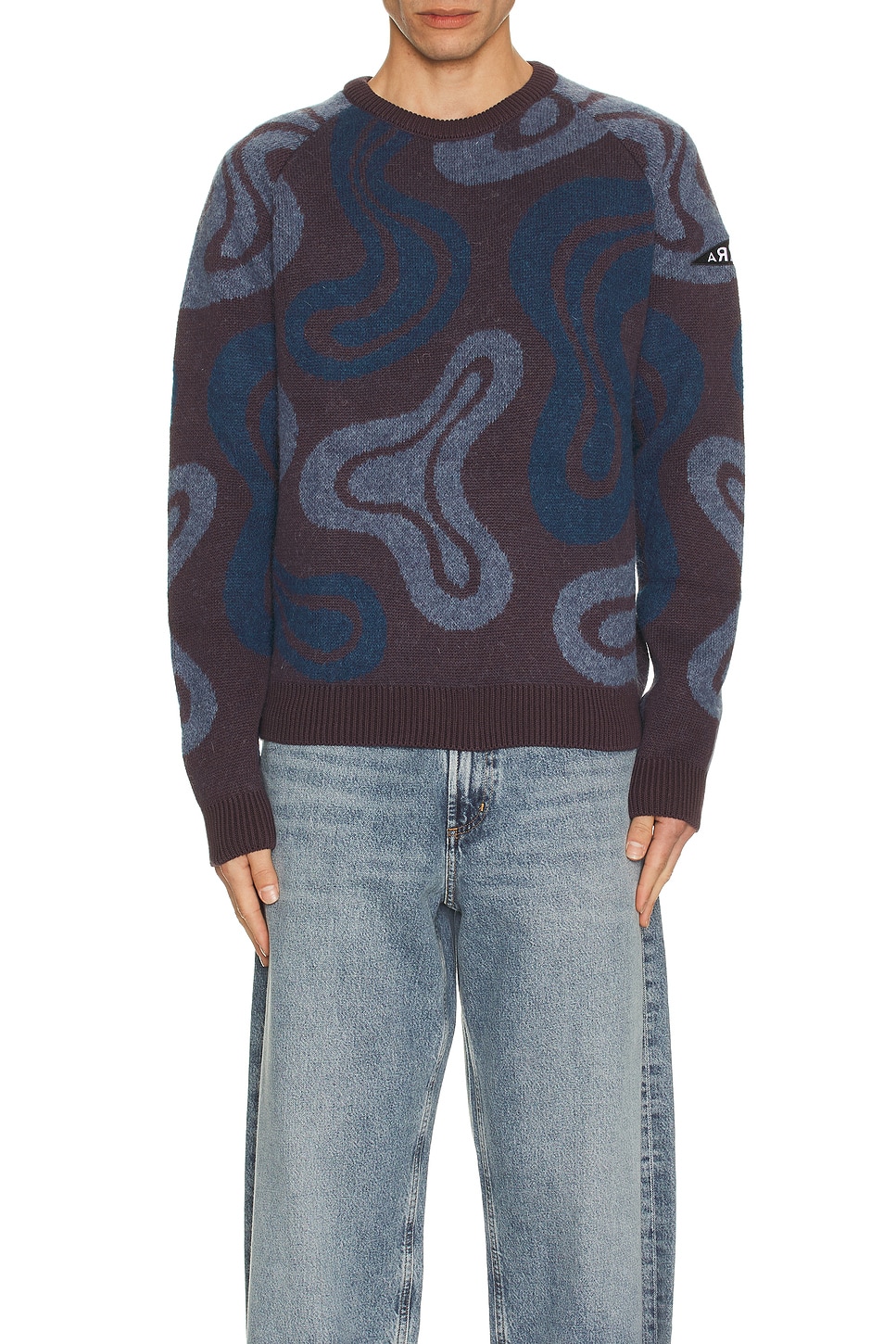 Image 1 of By Parra Stupid Lava Lamp Knitted Pullover in Dark Mahogany