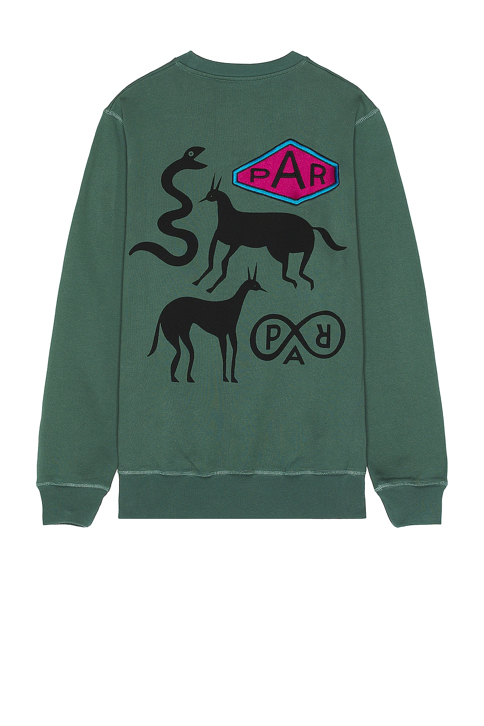 Image 1 of By Parra Snaked By A Horse Crewneck in Pine Green