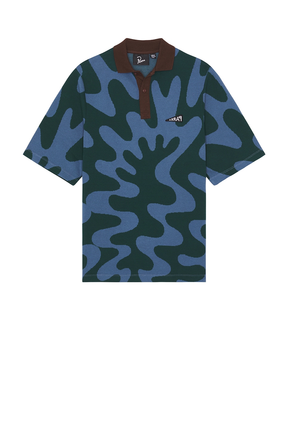 Image 1 of By Parra Splashed Polo Shirt in Pine Green