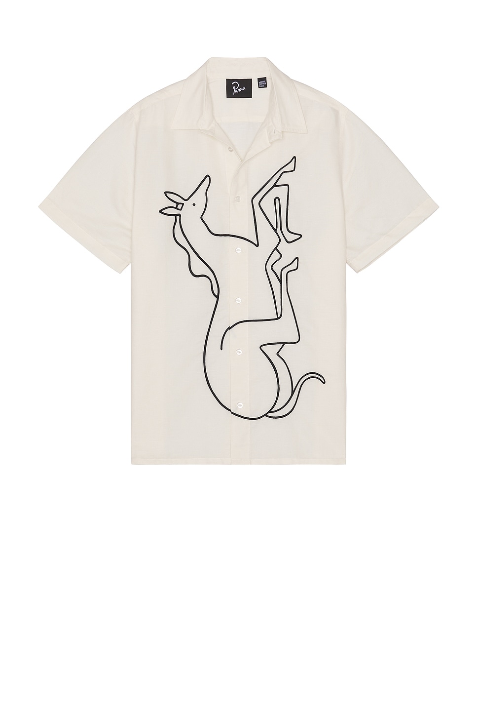 Vertical Horse Short Sleeve Shirt in White