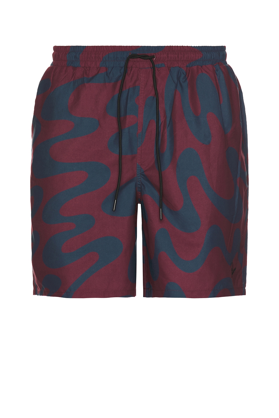 Image 1 of By Parra Splashed Swim Shorts in Burgundy