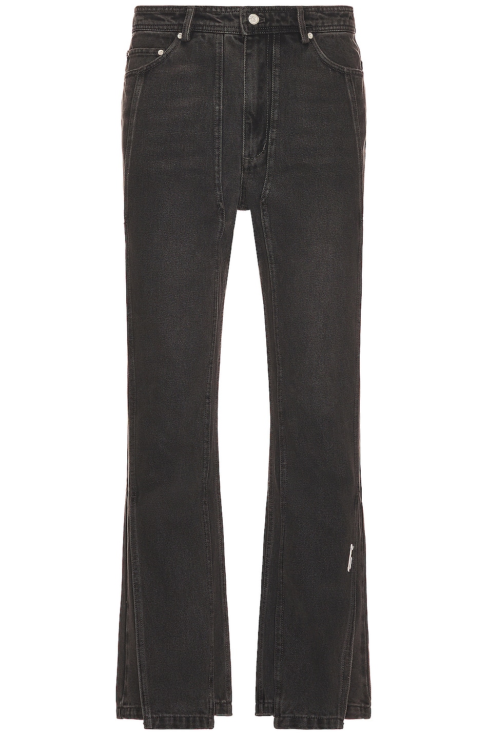 Image 1 of C2H4 Layered Flappy Straight Jean in Faded Black