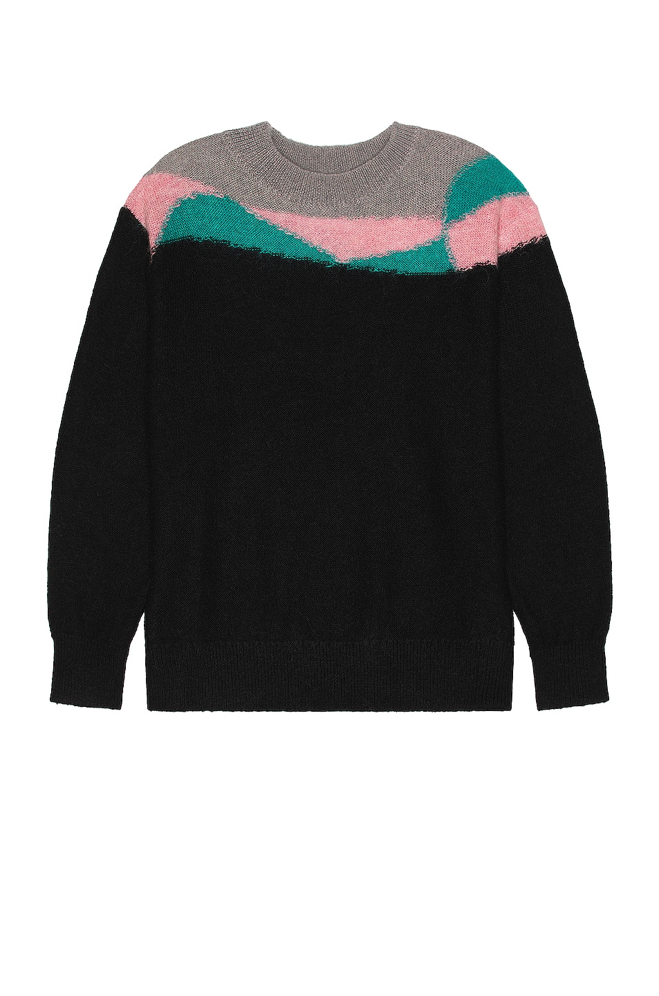 Image 1 of C2H4 Ellipse Paneled Mohair Sweater in Black