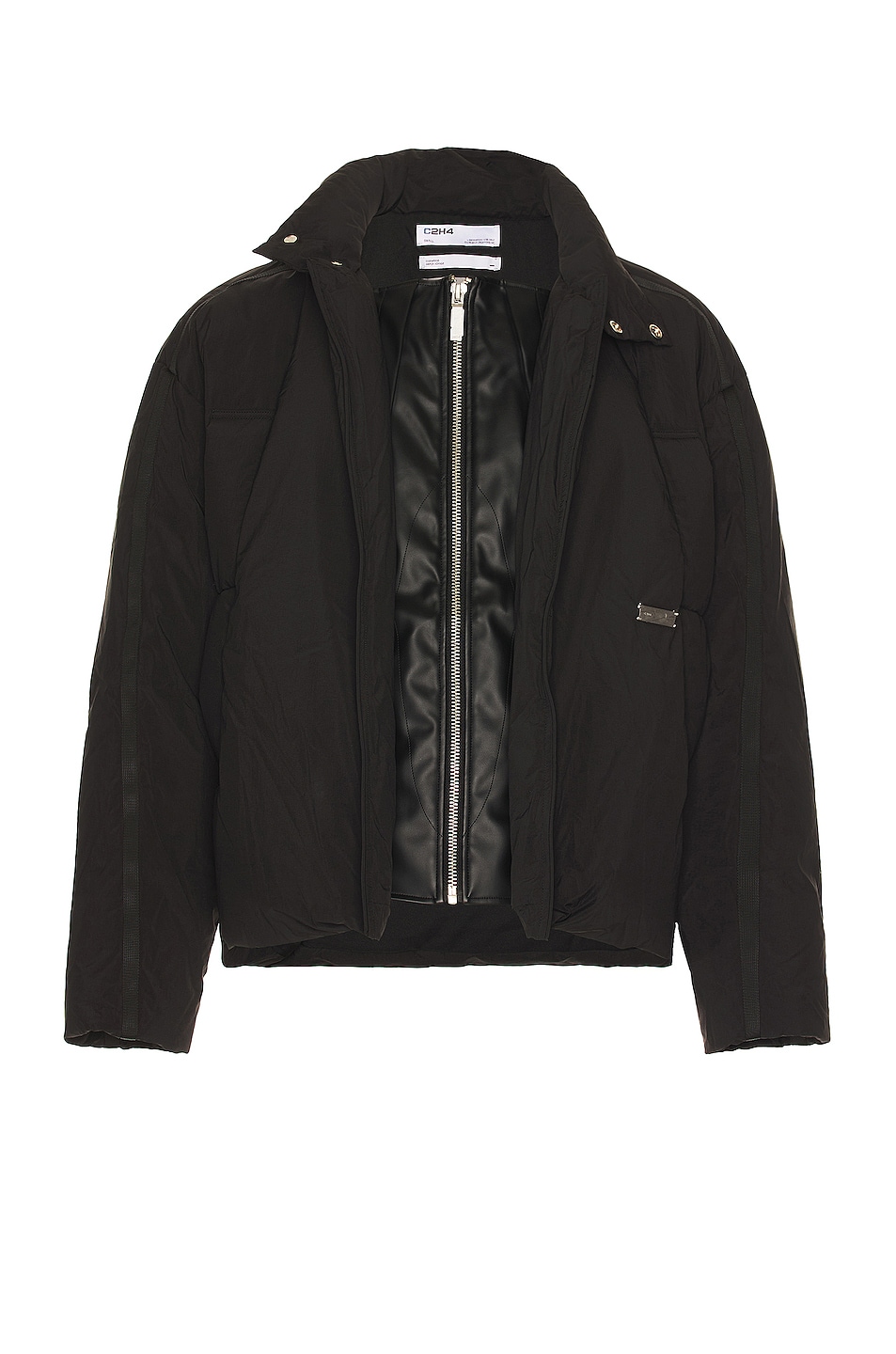 Image 1 of C2H4 Double Placket Down Jacket in Matrix Black