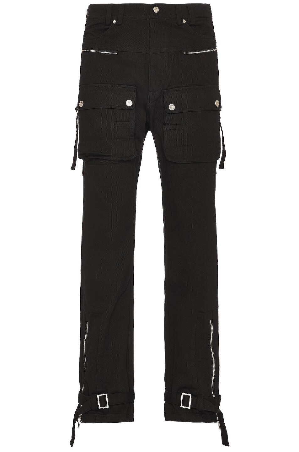 Image 1 of C2H4 Tulwar Cut Military Work Straight Pant in Faded Black