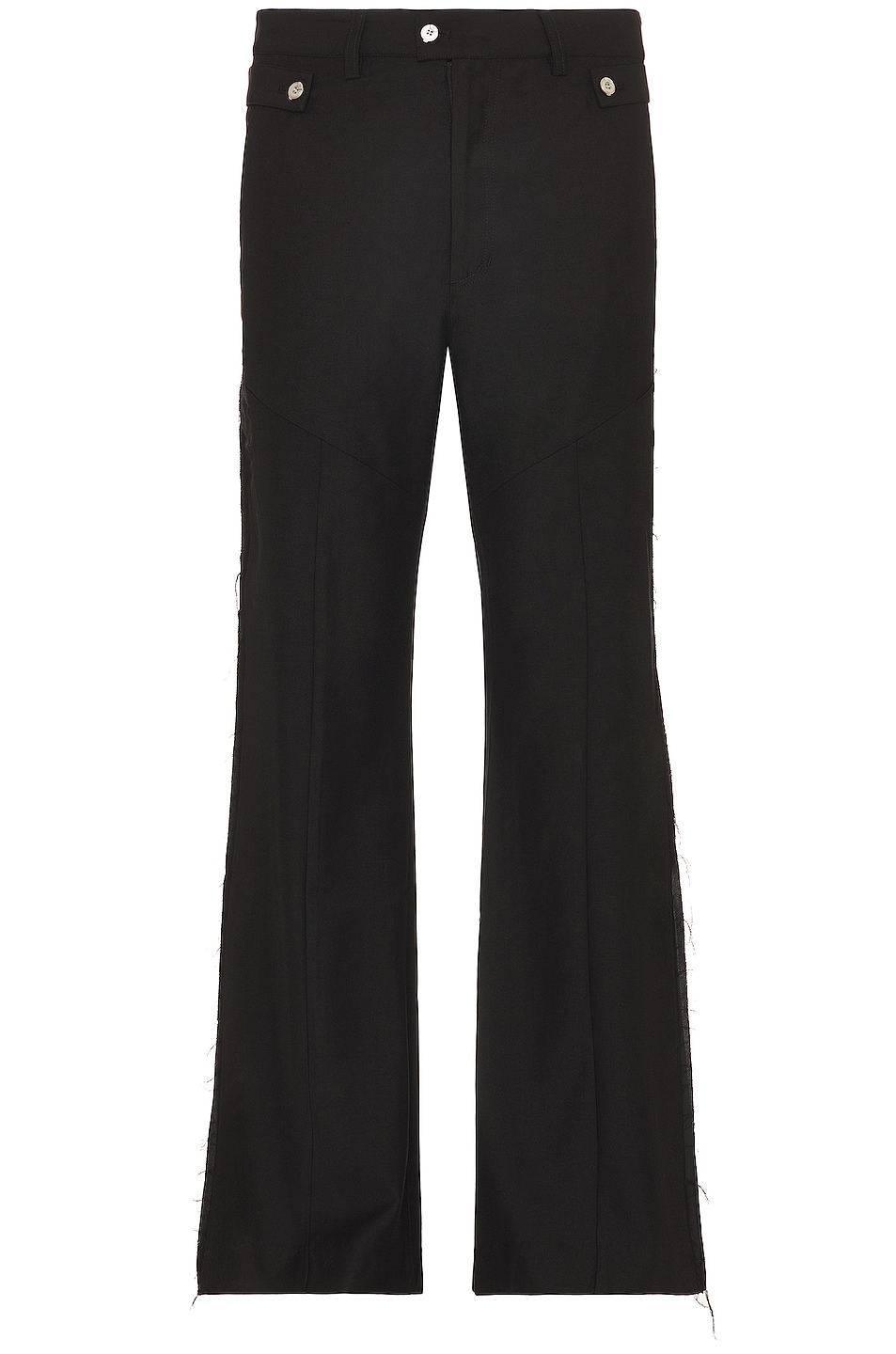 Image 1 of C2H4 Multi Pockets Flared Trousers in Solemn Black