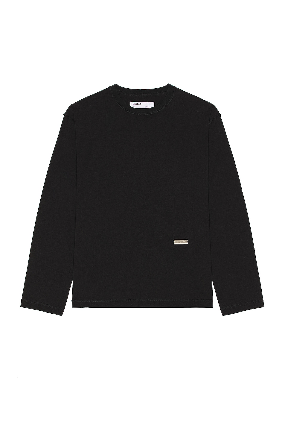 Image 1 of C2H4 Inside-Out Undone Edge Long Sleeve in Black