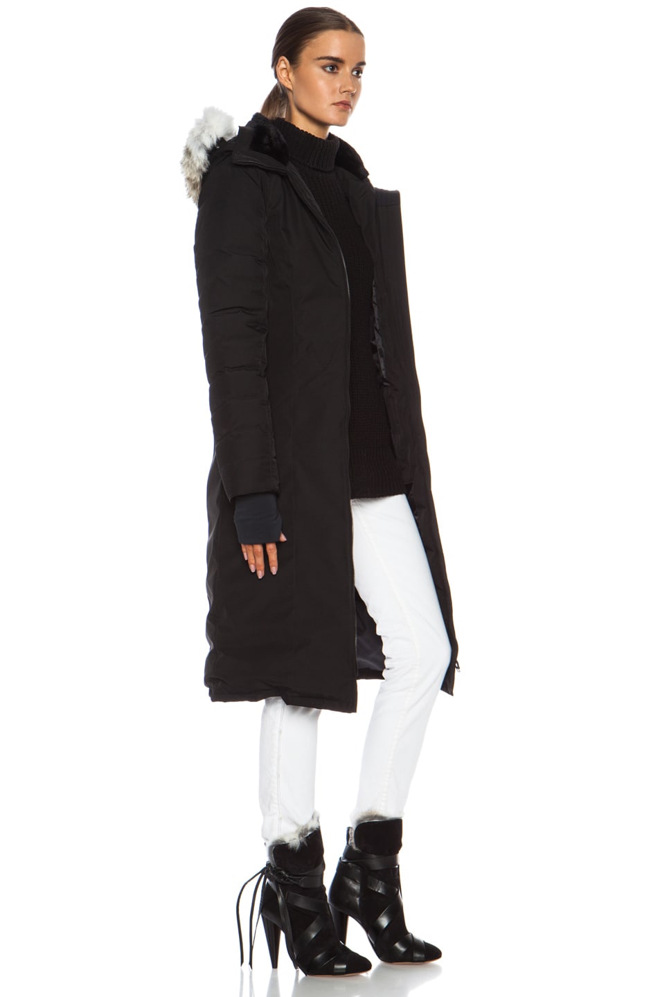 Canada Goose Branta Elrose Poly Parka in Black | FWRD