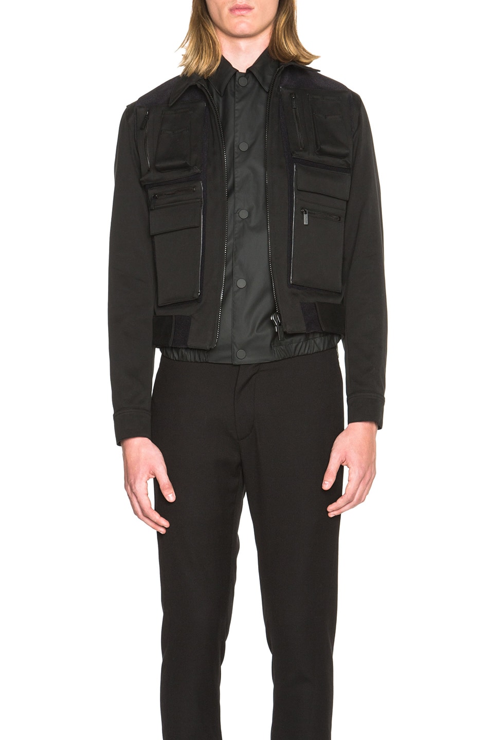 Image 1 of Calvin Klein Collection Lanesboro Cargo Jacket in Black
