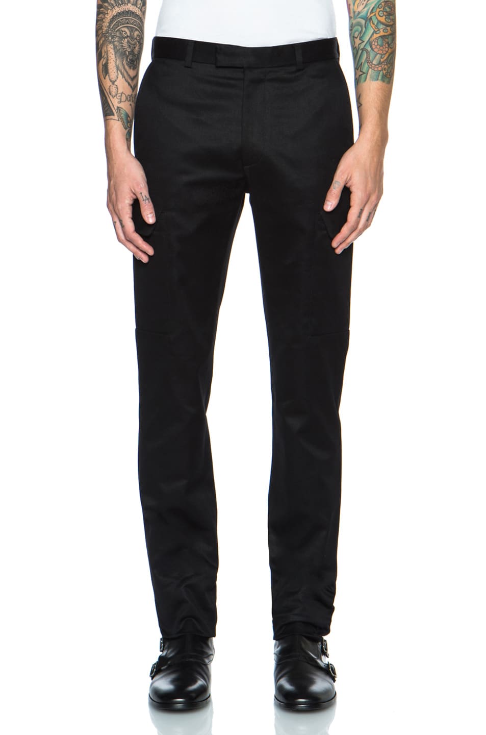 Calvin Klein Collection Grip Cotton Canvas Cargo Pant in Black FWRD