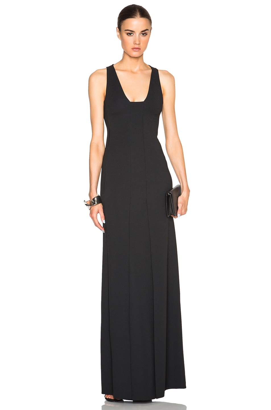 Image 1 of Calvin Klein Collection Fabiola Stretch Matt Cady Dress in Black
