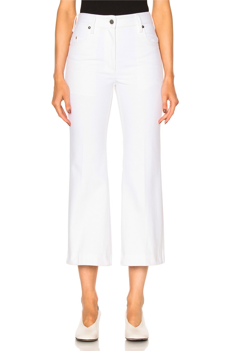 Image 1 of Calvin Klein Collection Fray Bis Five Pocket Jeans in White