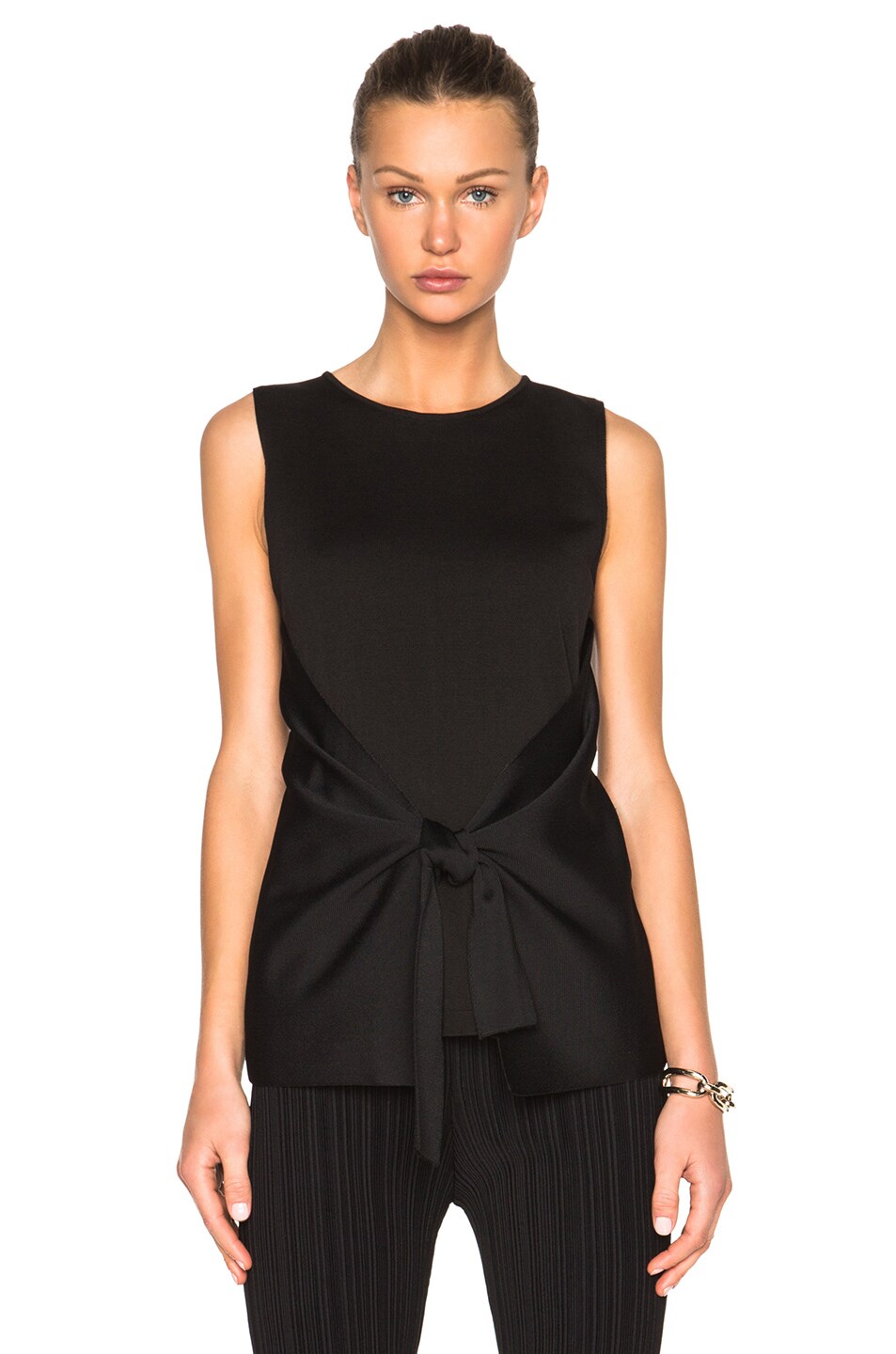 Image 1 of Calvin Klein Collection Alona Knit Top in Black