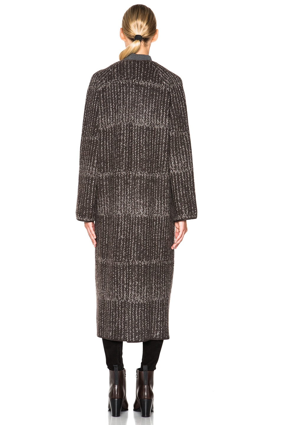 Calvin Klein Collection Vana Overpressed Jacquard Coat in Taupe | FWRD