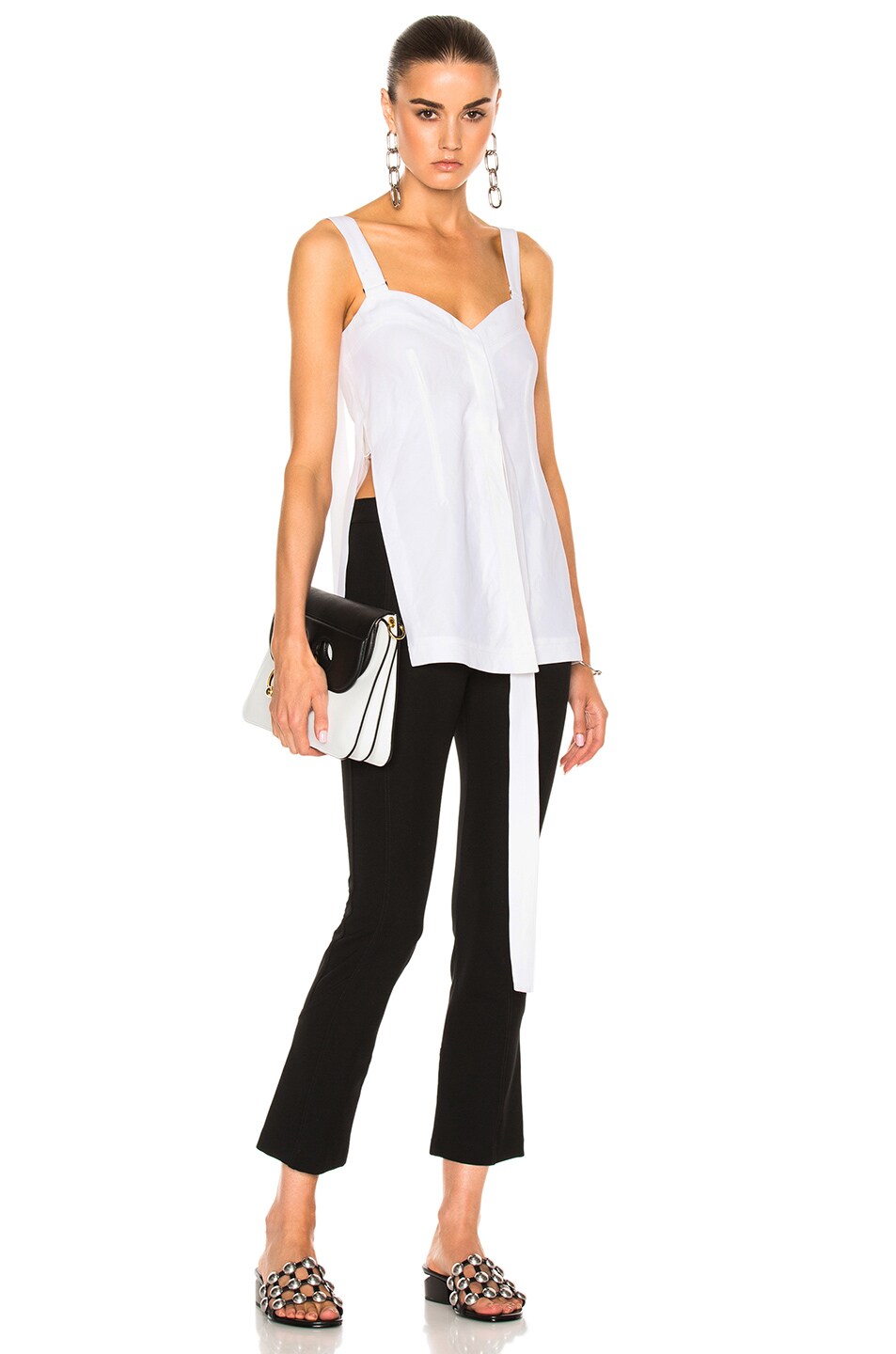 Image 1 of Calvin Klein Collection Laro Dry Cotton Tailoring Top in White