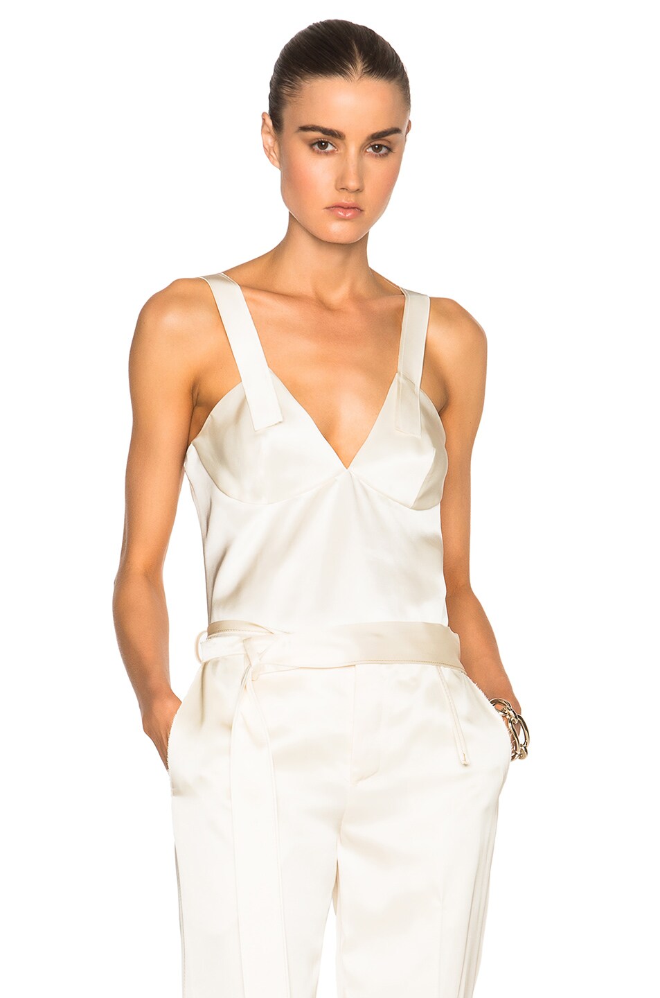 Image 1 of Calvin Klein Collection Gerrie Tank Top in Eggshell