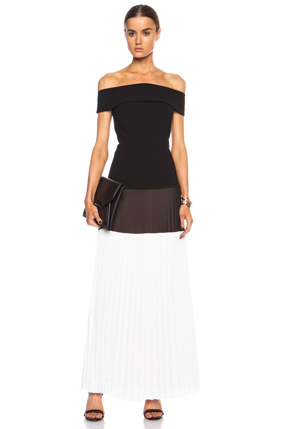 Image 1 of camilla and marc Nightingale Poly Dress in Black & White
