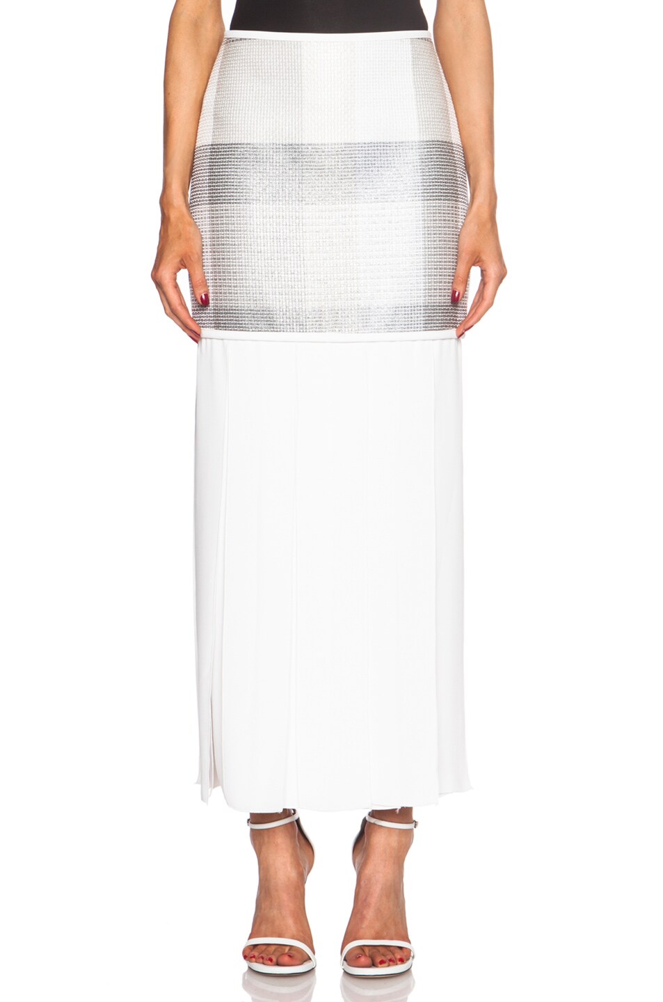Image 1 of camilla and marc Monarch Cotton-Blend Skirt in Silver & White