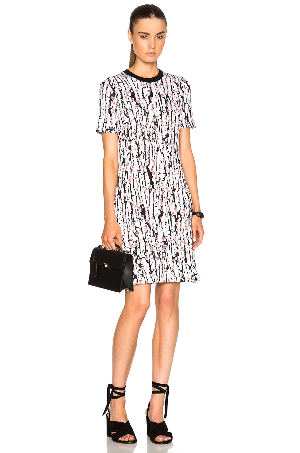 Image 1 of Carven Printed Jersey Dress in Black & White