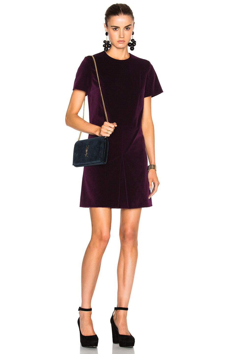 Image 1 of Carven Short Sleeve Mini Dress in Violet