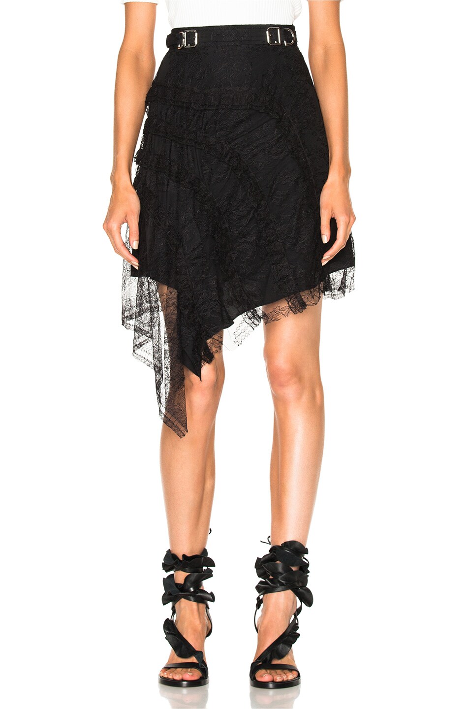Image 1 of Carven Asymmetrical Skirt in Black
