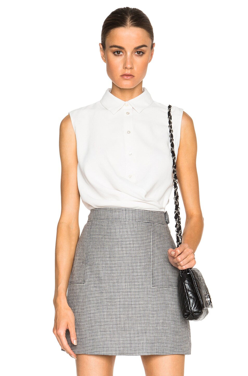 Image 1 of Carven Chemise Crepe Top in White