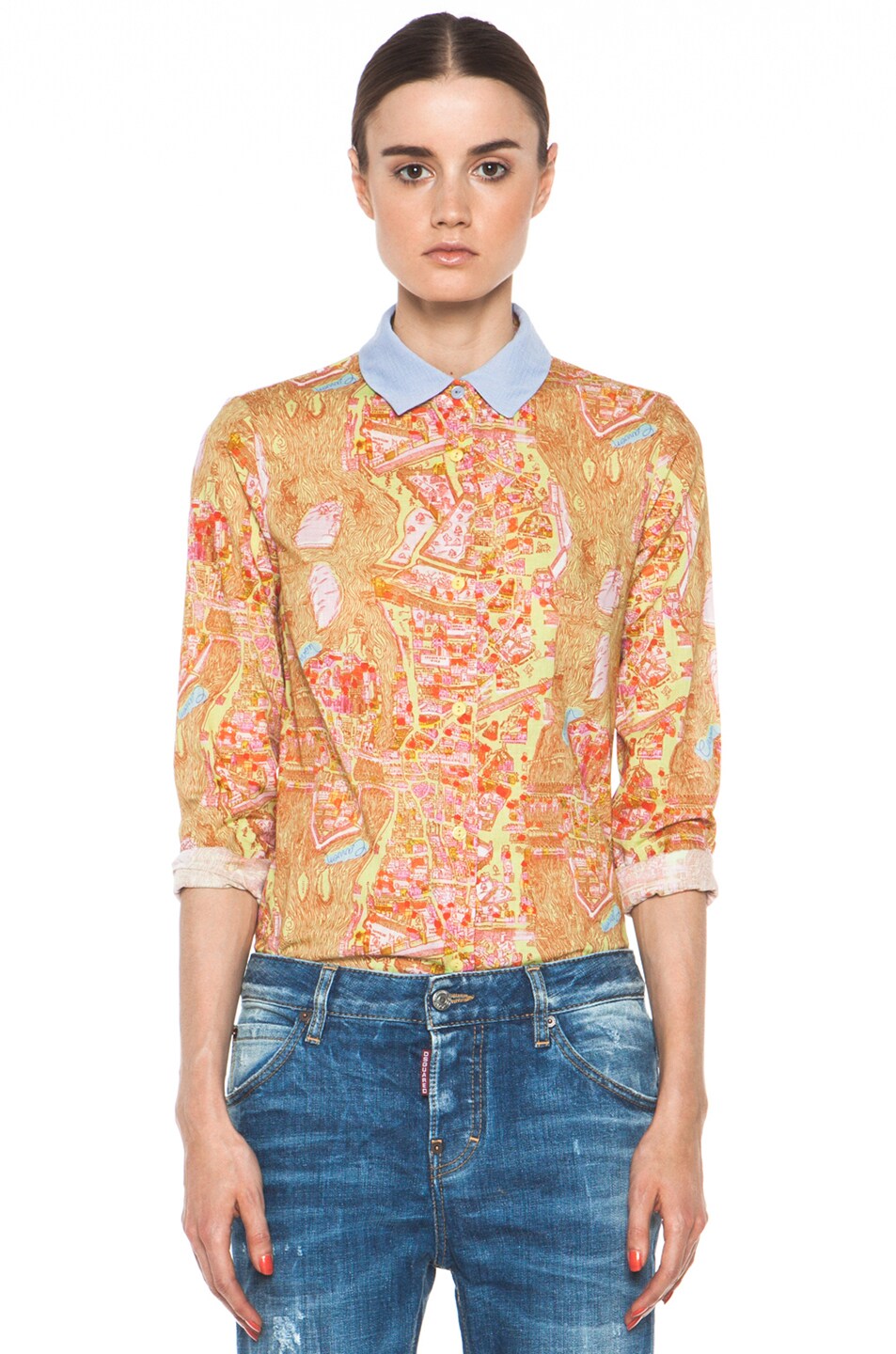Image 1 of Carven Paris Printed Blouse in Light Green