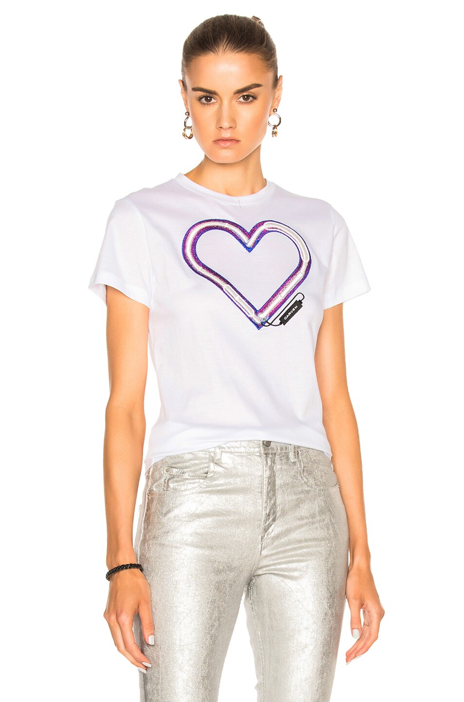 Image 1 of Carven Heart Tee in Blanc Optique