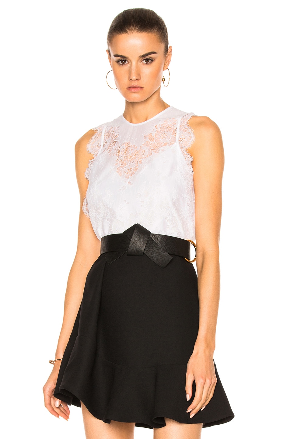 Image 1 of Carven Lace Sleeveless Top in Blanc