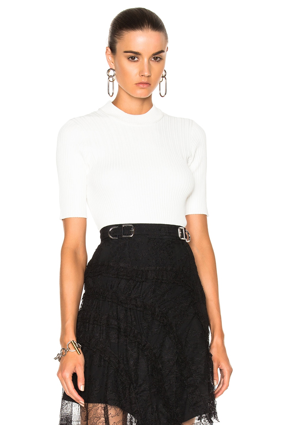 Image 1 of Carven Short Sleeve Top in Blanc Optique
